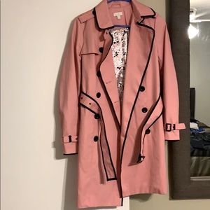 Pink and black Charming Charlie trench coat (s)